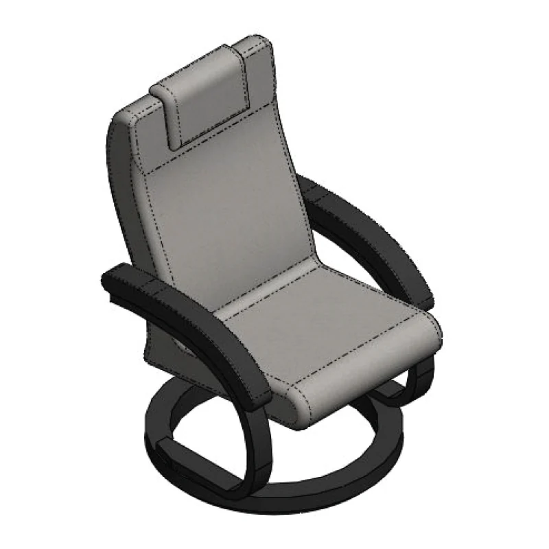 38” Pedestal Reclining Swivel Chair - Black