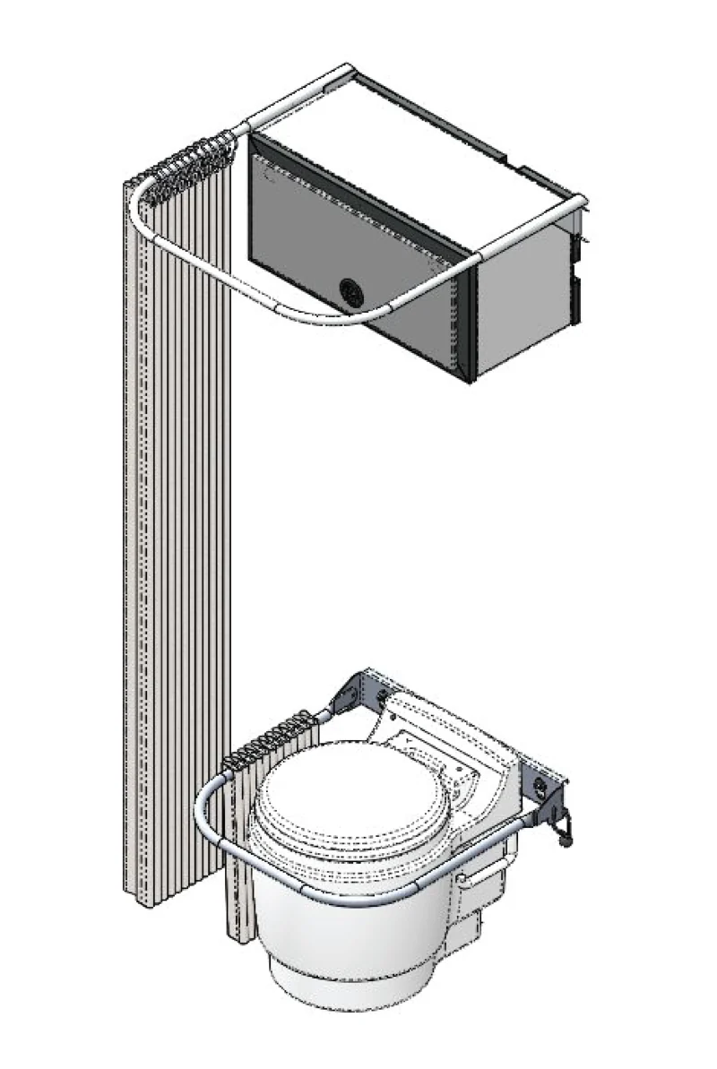 12V Dry Flush Toilet w/ Privacy Package