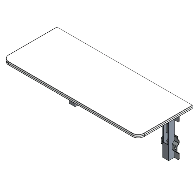 45" x 18" Table with Interior or Exterior Wall Mount, Solid Surface