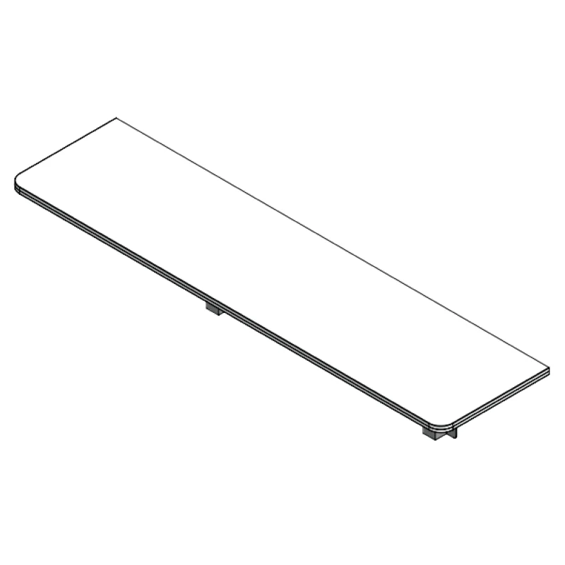 72" x 18" Table with Interior or Exterior Wall Mount, Solid Surface