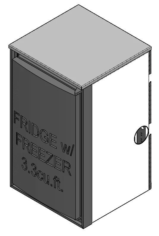 21.38” x 36” Fridge Cabinet